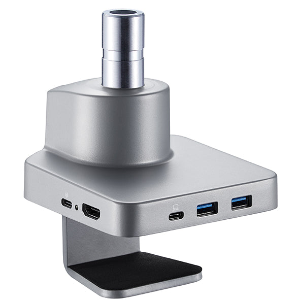 Quick assembly gas sprung monitor arm 9Kg Capacity SMMA1052 Silver with optional Laptop Docking Station