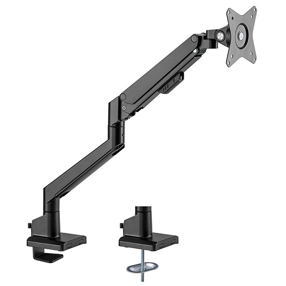 Quick assembly gas sprung monitor arm 9Kg Capacity SMMA1050 Black with optional laptop docking station