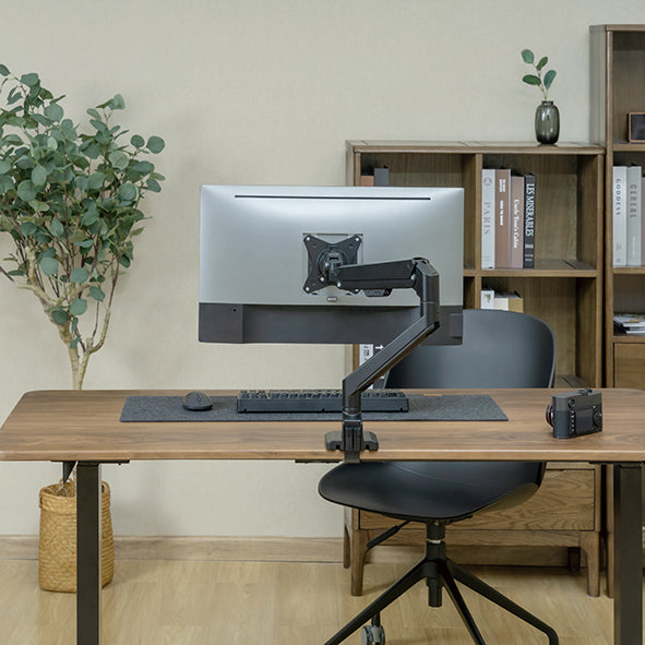 Quick assembly gas sprung monitor arm 9Kg Capacity SMMA1050 Black with optional laptop docking station