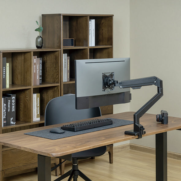 Quick assembly gas sprung monitor arm 9Kg Capacity SMMA1050 Black with optional laptop docking station