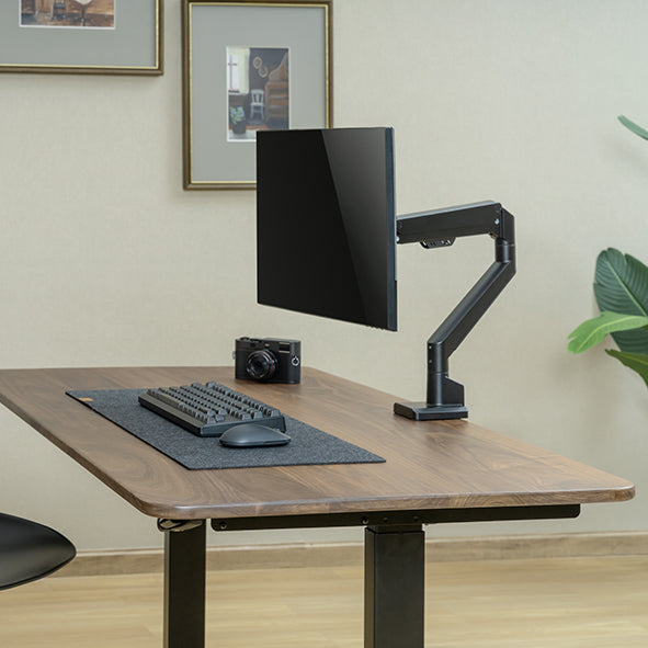 Quick assembly gas sprung monitor arm 9Kg Capacity SMMA1050 Black with optional laptop docking station