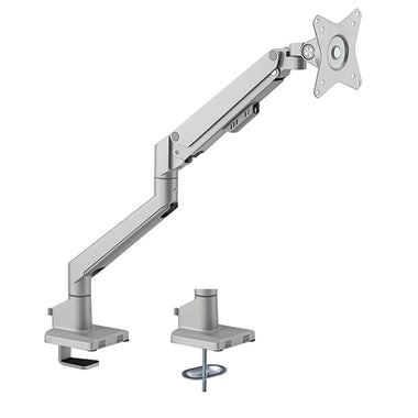 Quick assembly gas sprung monitor arm 9Kg Capacity SMMA1052 Silver with optional Laptop Docking Station