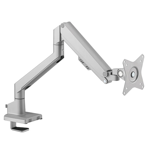 Quick assembly gas sprung monitor arm 9Kg Capacity SMMA1052 Silver with optional Laptop Docking Station