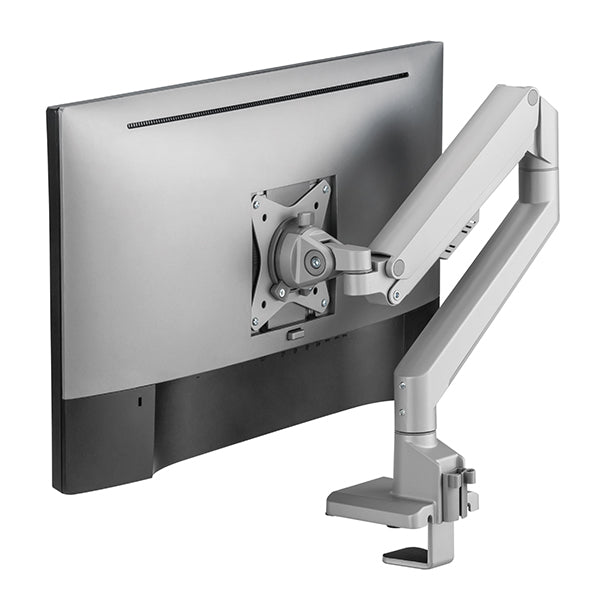 Quick assembly gas sprung monitor arm 9Kg Capacity SMMA1052 Silver with optional Laptop Docking Station