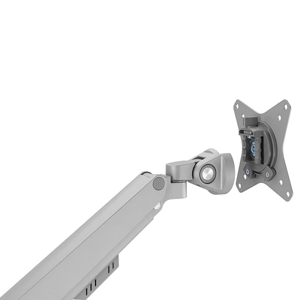 Quick assembly gas sprung monitor arm 9Kg Capacity SMMA1052 Silver with optional Laptop Docking Station