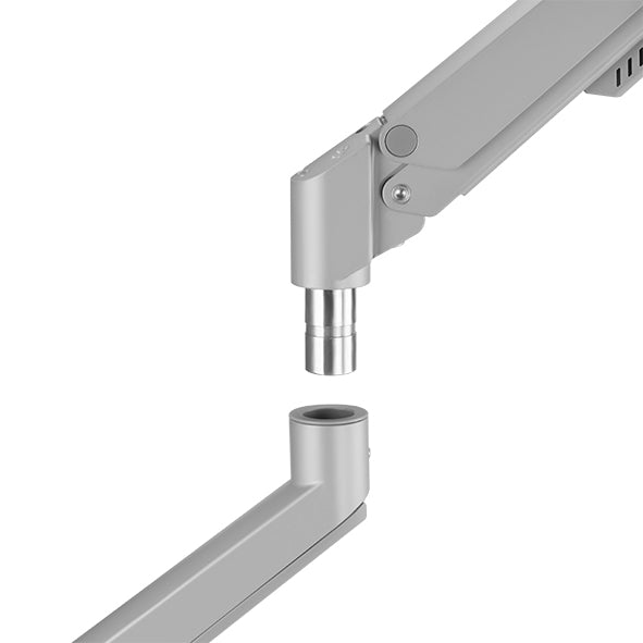 Quick assembly gas sprung monitor arm 9Kg Capacity SMMA1052 Silver with optional Laptop Docking Station