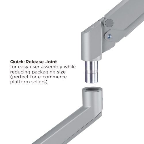 Quick assembly gas sprung monitor arm 9Kg Capacity SMMA1050 Black with optional laptop docking station