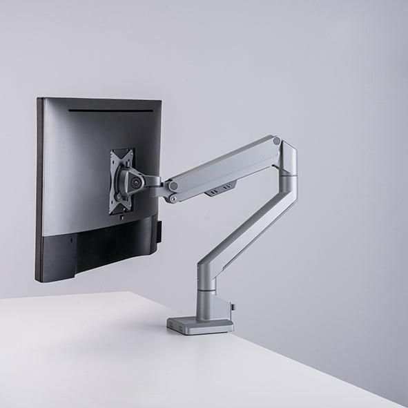 Quick assembly gas sprung monitor arm 9Kg Capacity SMMA1052 Silver with optional Laptop Docking Station