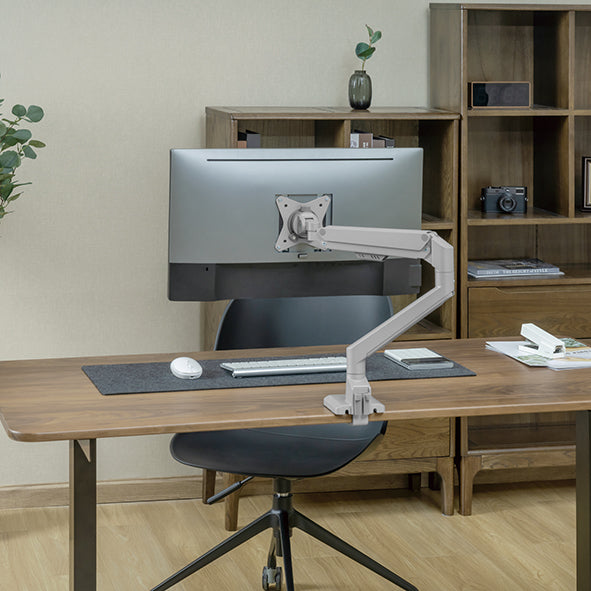 Quick assembly gas sprung monitor arm 9Kg Capacity SMMA1052 Silver with optional Laptop Docking Station