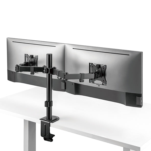 Static pole mounted articulated dual monitor arm 8Kg Capacity SMMA1060