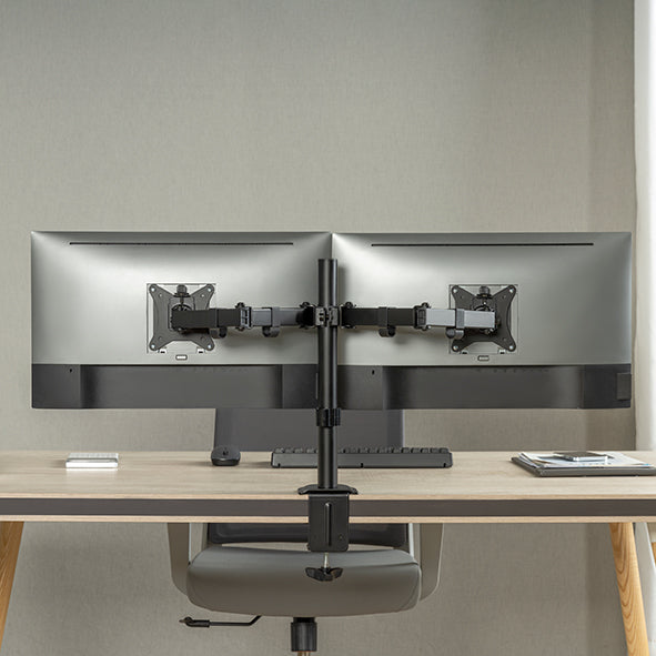 Static pole mounted articulated dual monitor arm 8Kg Capacity SMMA1060