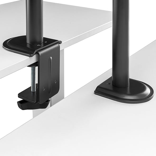 Static pole mounted articulated quad monitor arm 8Kg Capacity SMMA1061 Black