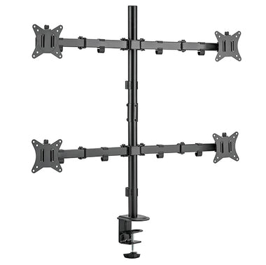 Static pole mounted articulated quad monitor arm 8Kg Capacity SMMA1061 Black