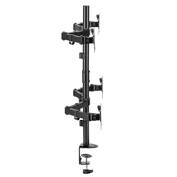 Static pole mounted articulated quad monitor arm 8Kg Capacity SMMA1061 Black