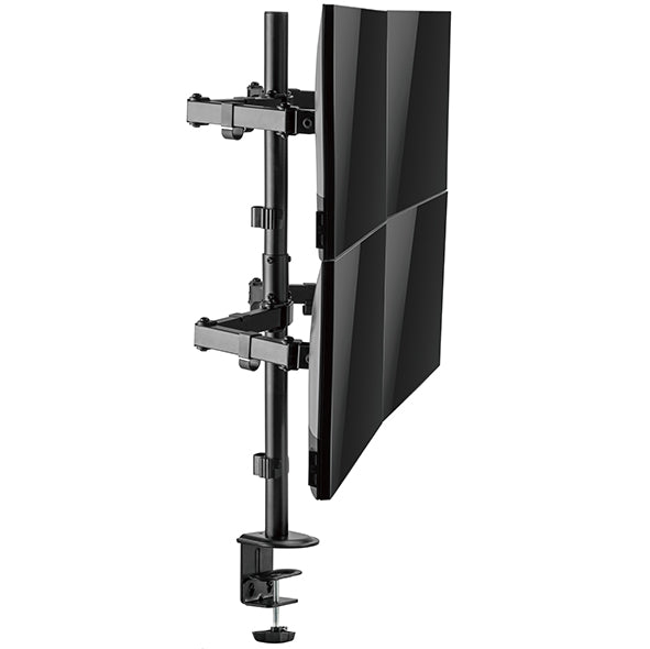 Static pole mounted articulated quad monitor arm 8Kg Capacity SMMA1061 Black