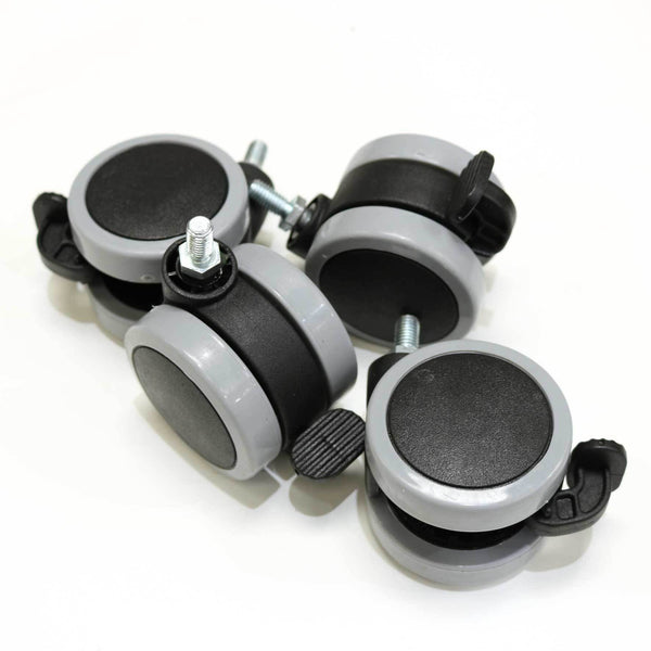 Twin wheel castor 60mm with rubber wheel for Series 2 desks