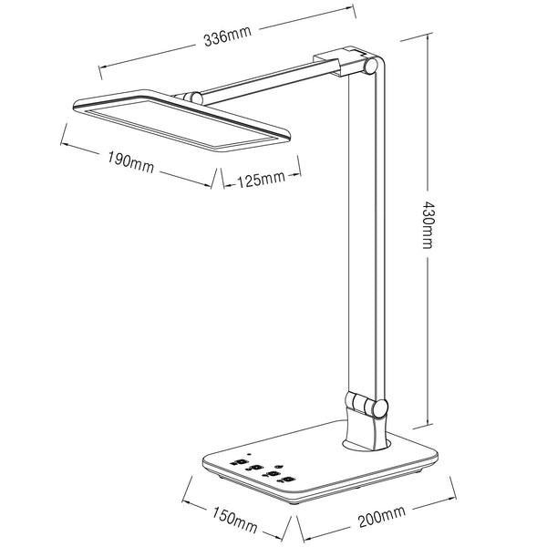 temperature adjustable black desk lamp