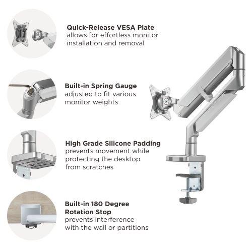 Gas sprung monitor arm 8Kg Capacity SMMA1043