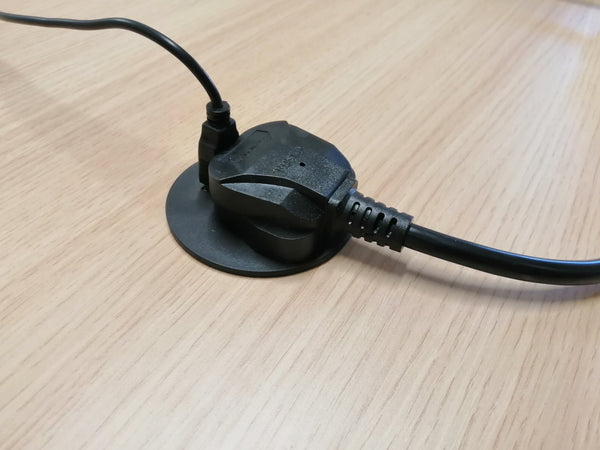 In-desk UK plug and USB socket - Diameter 66mm