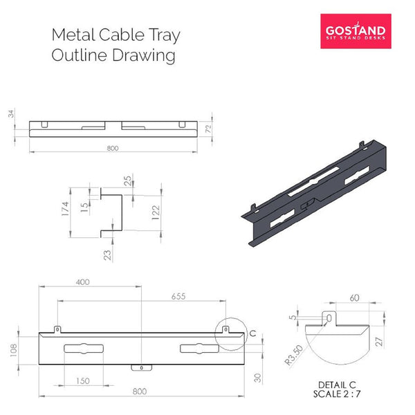 Metal cable tray