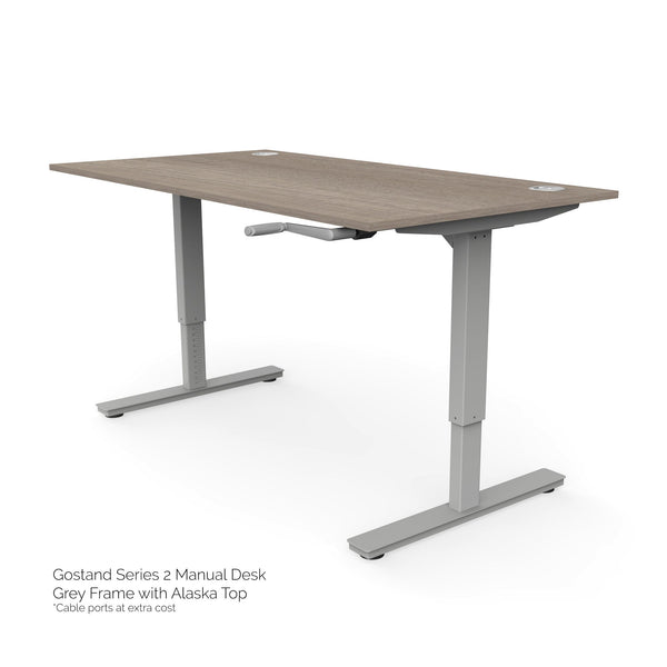 Manually operated height adjustable desk Rectangular leg