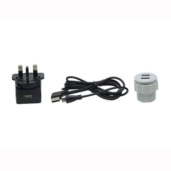 In-desk twin USB charger - Diameter 35mm