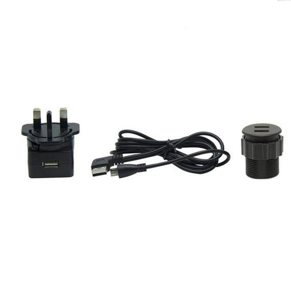 In-desk twin USB charger - Diameter 35mm